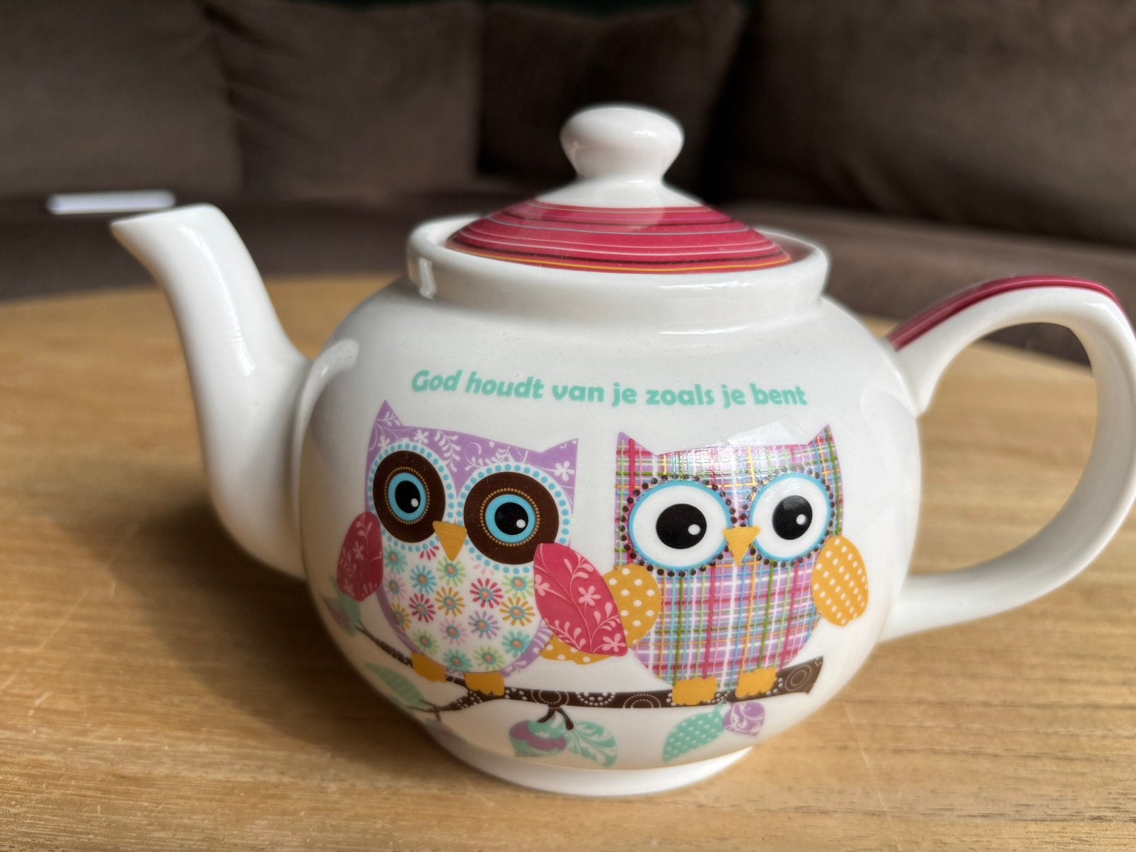 Theepot en mokken set met uilenprint -  nieuw, Ophalen, Keramiek, Nieuw, Theepot