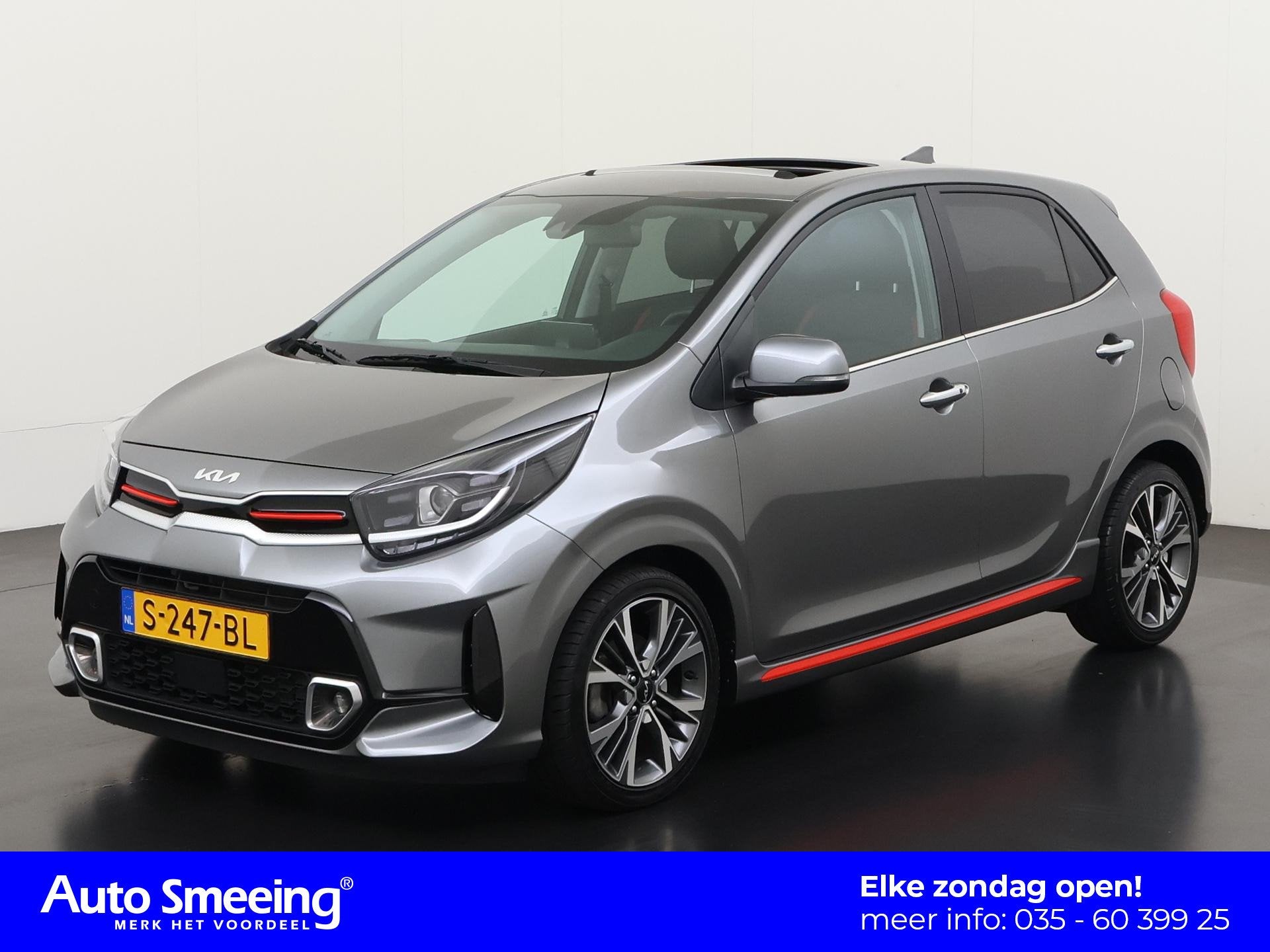 Kia Picanto 1.0 T-GDi GT-Line 100PK | Schuifdak | Leder | Zo, Auto's, Voorwielaandrijving, 12 maanden, 101 pk, Gebruikt