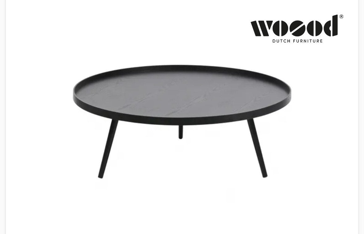 Woood Mesa Salontafel ø100cm, Huis en Inrichting, Tafels | Salontafels, Ophalen, Rond, 50 tot 100 cm, Zo goed als nieuw