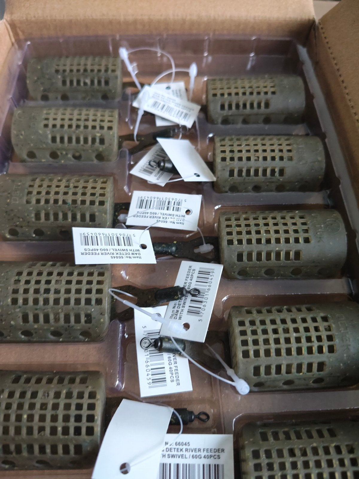 40 x stuks Dam Detek River feeder with swivel 60g, Verzenden, Nieuw, Complete set
