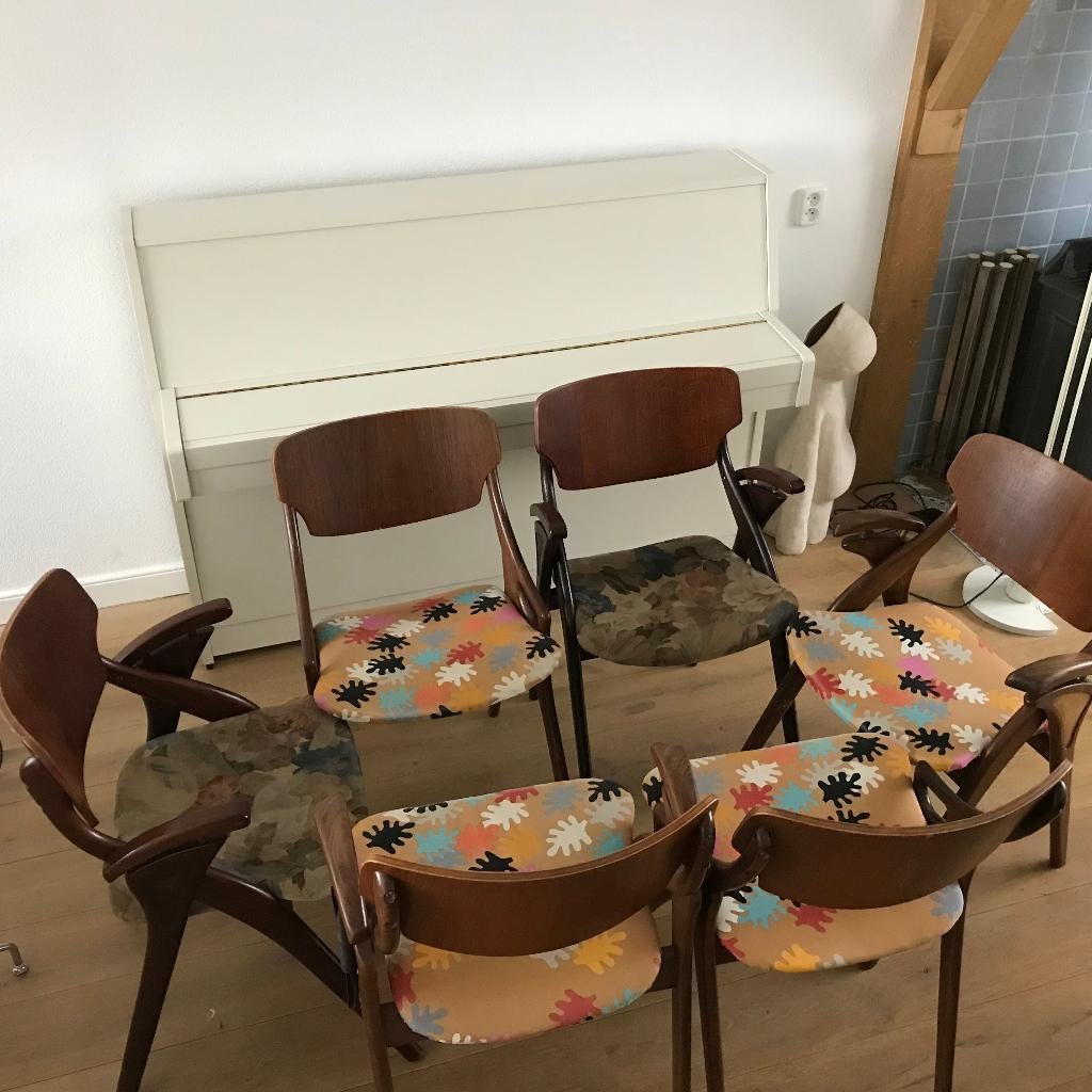 6 IZGS Arne Hovmand Olsen Mogens Kold stoel vintage teak, Bruin, Ophalen of Verzenden, Zo goed als nieuw, Nvt