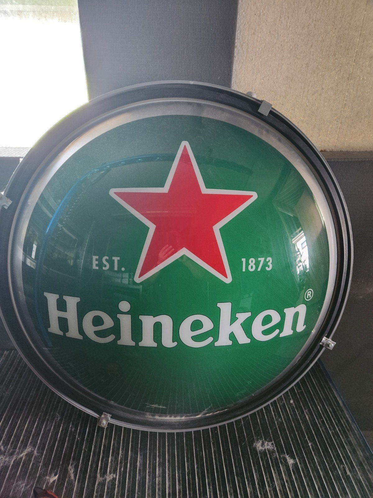 Heineken muurbord met LED verlichting - Ø 80 cm, Ophalen of Verzenden