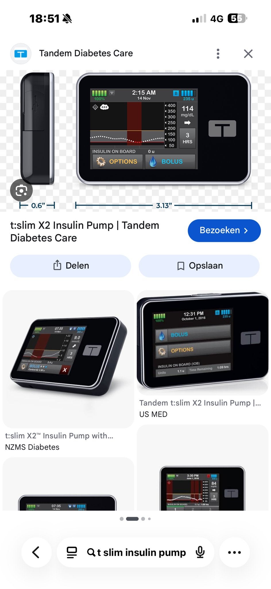 Insuline pompTandem t:slim X2 insulinepomp voor diabeteszorg, Ophalen of Verzenden, Gebruikt