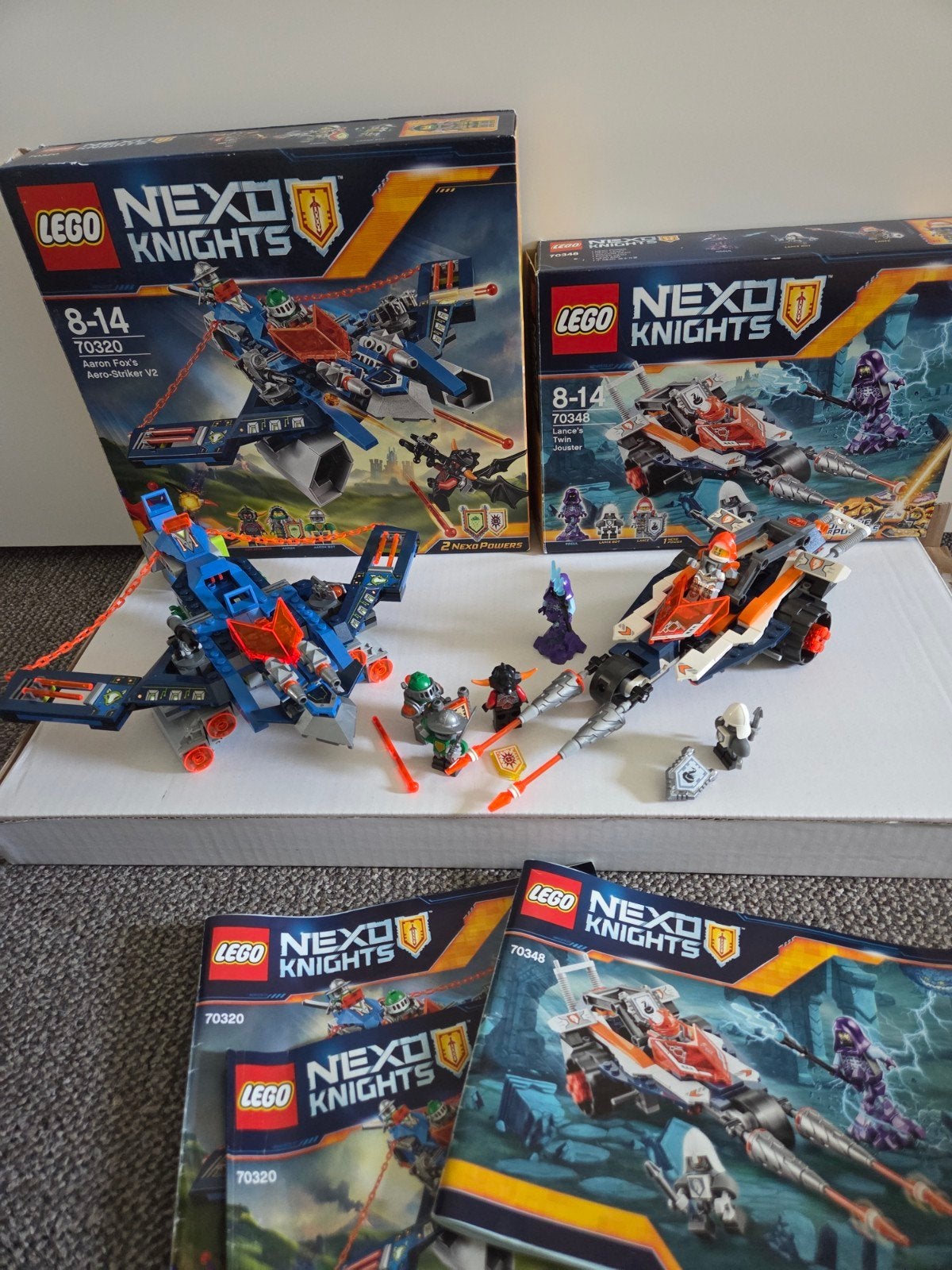 lego Nexo Knights 70320 en 70348 met dozen en boekjes, Overige thema's, Lego, Ophalen of Verzenden, Zo goed als nieuw