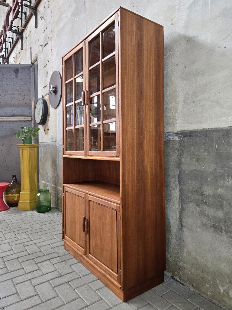 Dyrlund Deens Jaren 80 Design Vitrine Kast Teak Wandmeubel 2, Teakhout, 100 tot 150 cm, Ophalen of Verzenden, 150 tot 200 cm