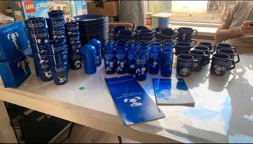 Blue Band Servies - Borden, Bekers, Mokken, Glazen, Ophalen, Gebruikt, Overige stijlen, Aardewerk