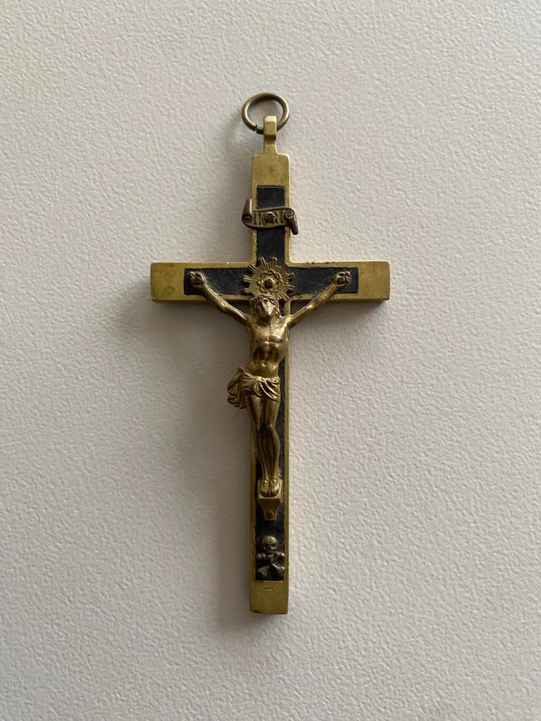 Antiek Heilig Kruisje Jezus Religie - 11 cm, Ophalen of Verzenden