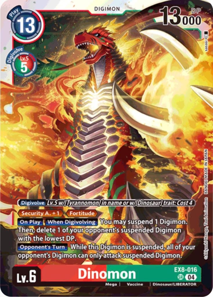 Digimon - Chain of Liberation - EX8-016 - Dinomon (FOIL), Ophalen of Verzenden, Nieuw, Losse kaart, Foil