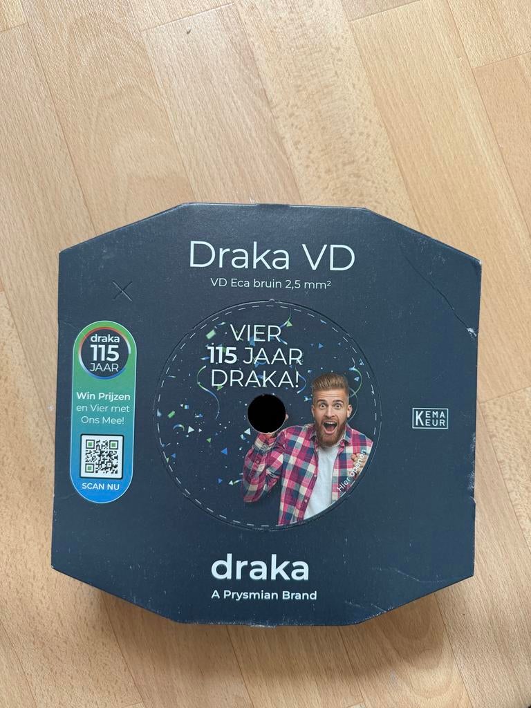 Vd draad Installatiedraad 2.5mm fase/aarde/nul - 100 Meter, Doe-het-zelf en Verbouw, Elektra en Kabels, Nieuw, Kabel of Snoer