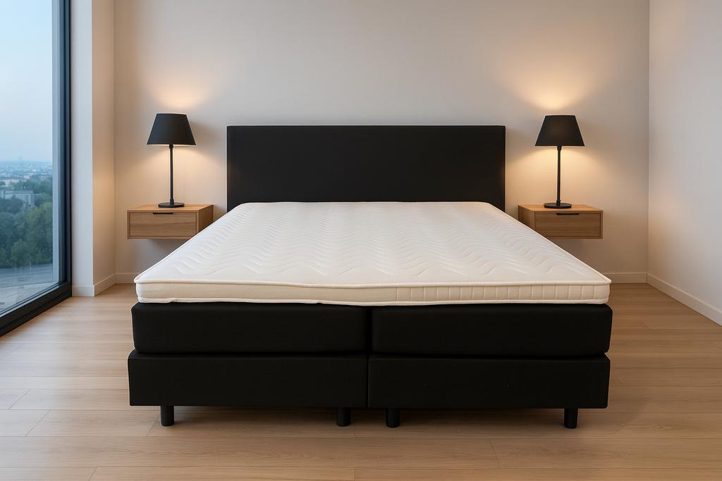 Boxspring 160x200 Zwart stof Direct/leverbaar/EnschedeE-9685