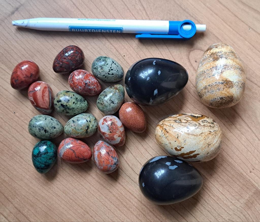 18x Edelsteen eieren, Ophalen of Verzenden