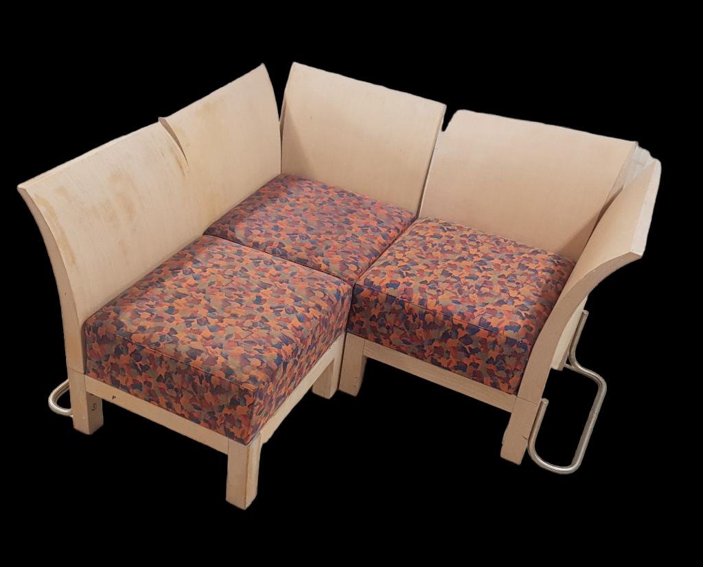Thonet bank modules stoelen, Gebruikt, Drie, Ophalen of Verzenden, Mid Century Modern