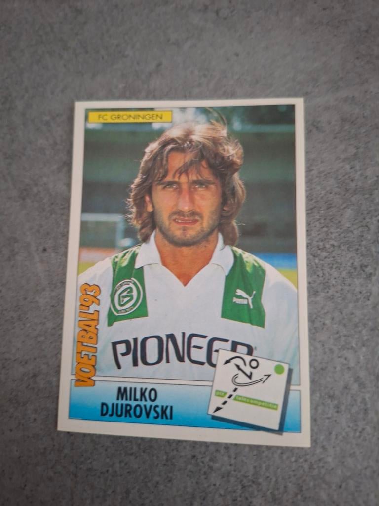 Panini sticker Voetbal 93. Milko Djurovski FC Groningen, Verzenden, Zo goed als nieuw, Sticker