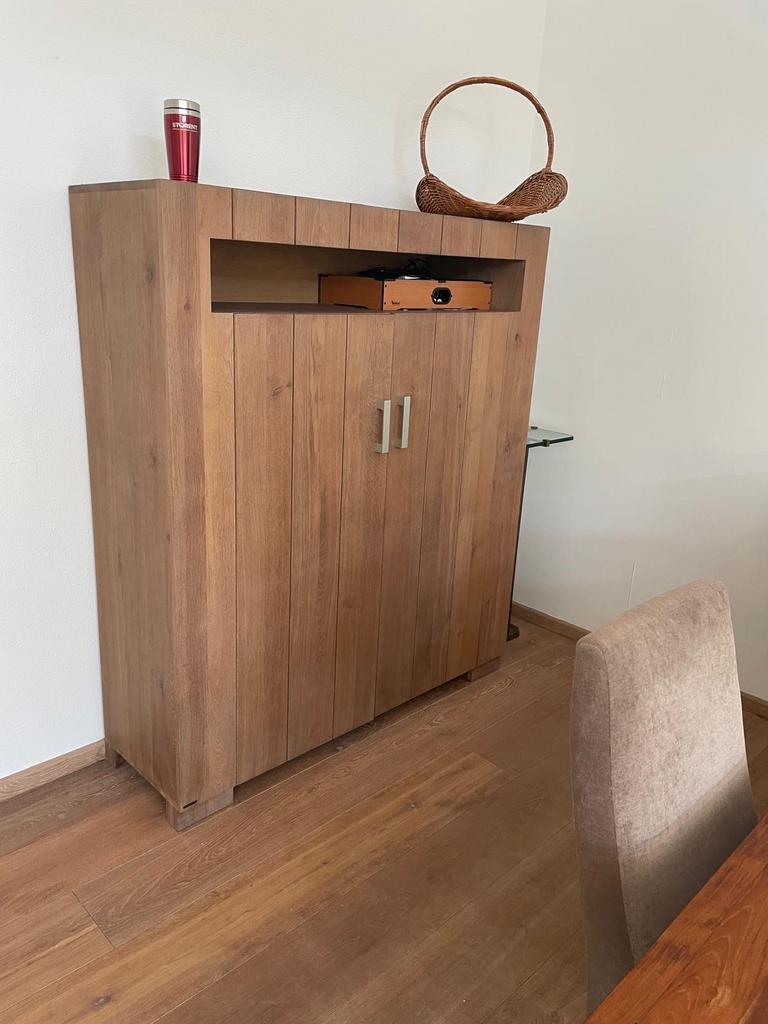 Van Dijk houten linnenkast - 144x45x165 cm, Huis en Inrichting, Ophalen, Gebruikt, 100 tot 150 cm, 150 tot 200 cm