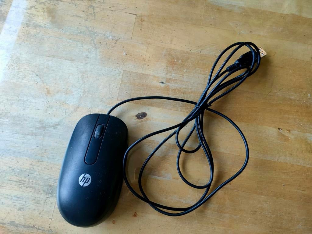 HP USB Bedrade Muis - Zwart, Muis, Gebruikt, Rechtshandig, Ophalen of Verzenden