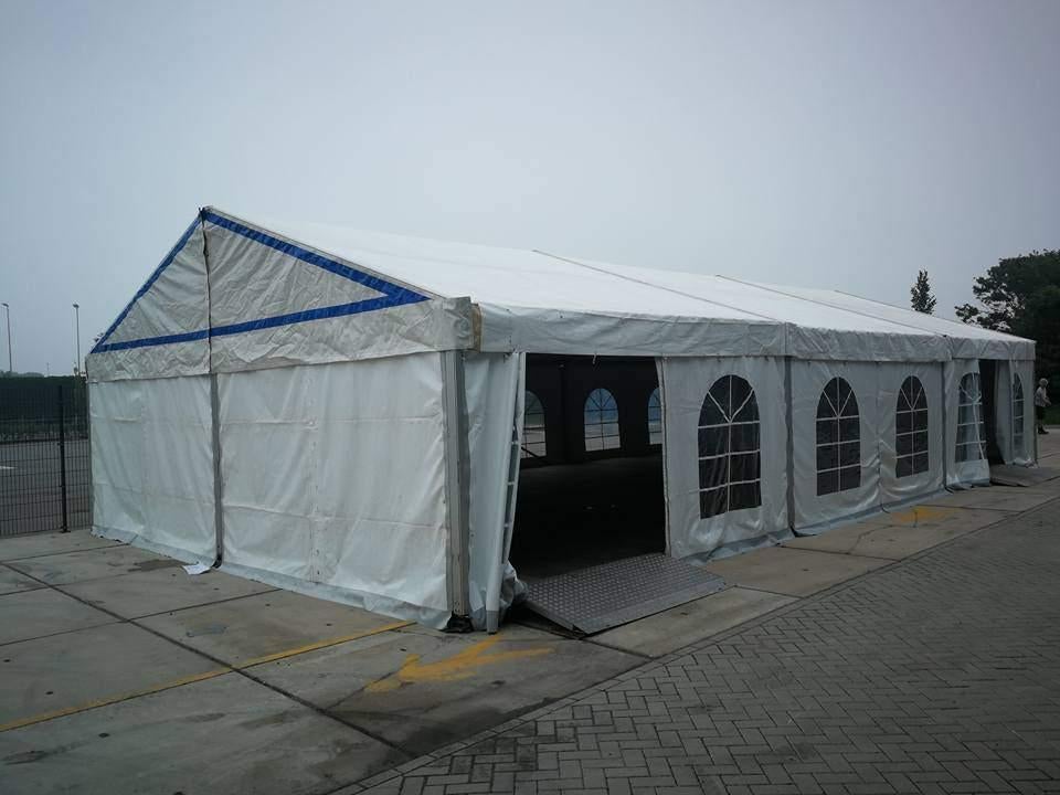Te koop! Professionele partytent 8 x 20 m., Tuin en Terras, Partytenten, Ophalen, Gebruikt, Partytent, 6 meter of meer