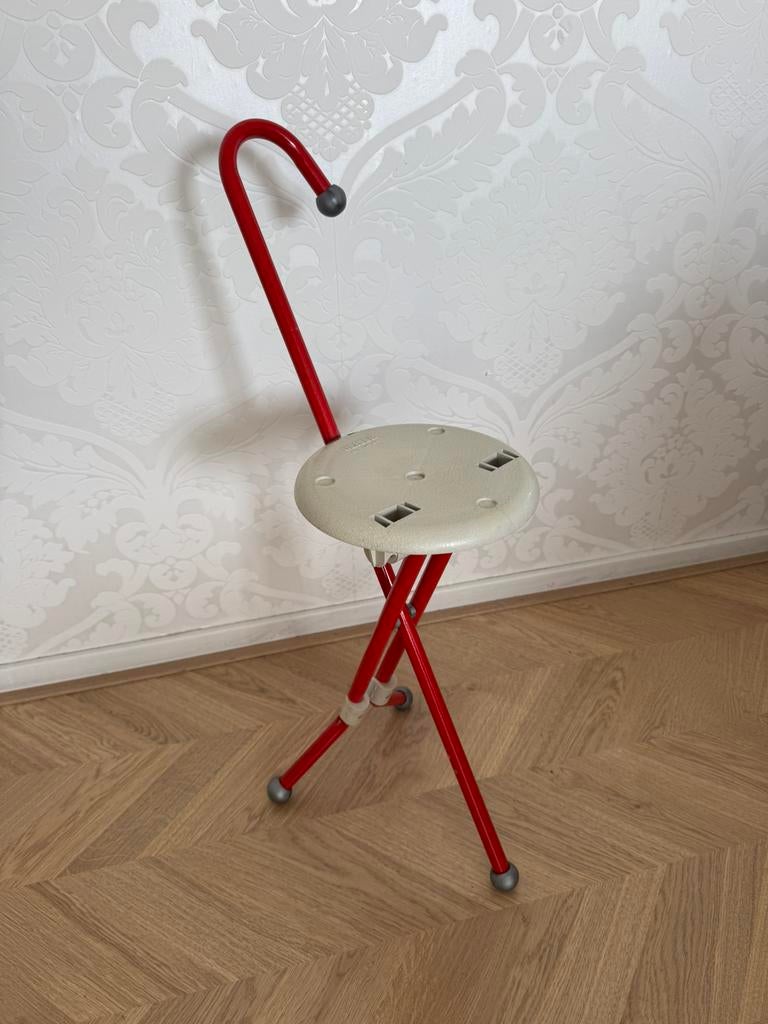 Vintage Ulisse wandelstok-kruk | Design Ivan Loss 1981, Huis en Inrichting, Ophalen, Gebruikt, IJzer
