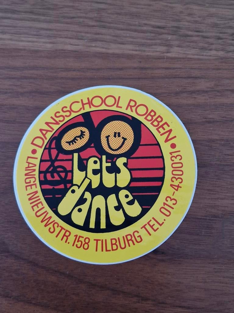 4769 Vintage Dansschool Robben Sticker Tilburg, Verzamelen, Ophalen of Verzenden