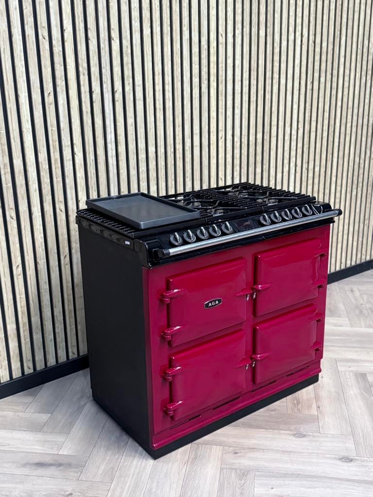 Prachtig Fornuis AGA Six Four Bordeaux Rood 4 Ovens!, 60 cm of meer, Grill, Ophalen of Verzenden, Gas
