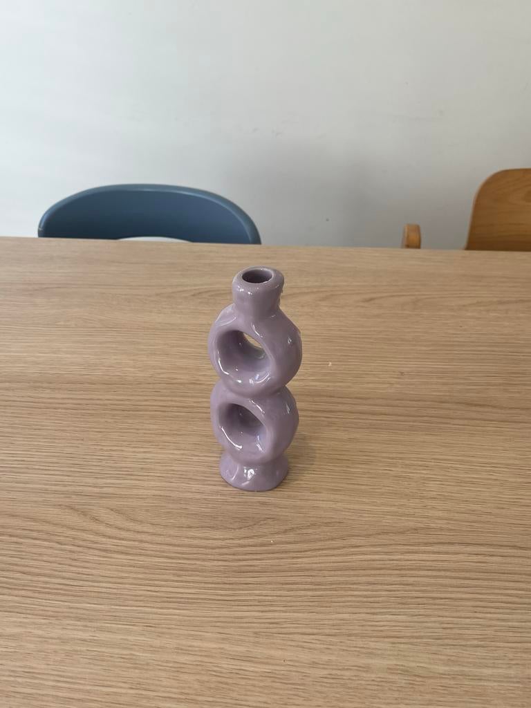 Lila/Paarse Kandelaar Bijenkorf, Overige materialen, Gebruikt, Overige kleuren, Ophalen of Verzenden