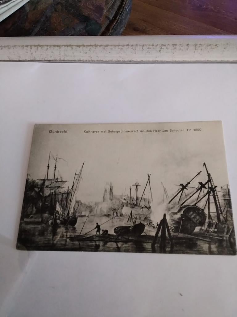DORDRECHT. KALKHAVEN MET SCHEEPSTIMMERWERF, Ophalen of Verzenden, Voor 1920, Zuid-Holland