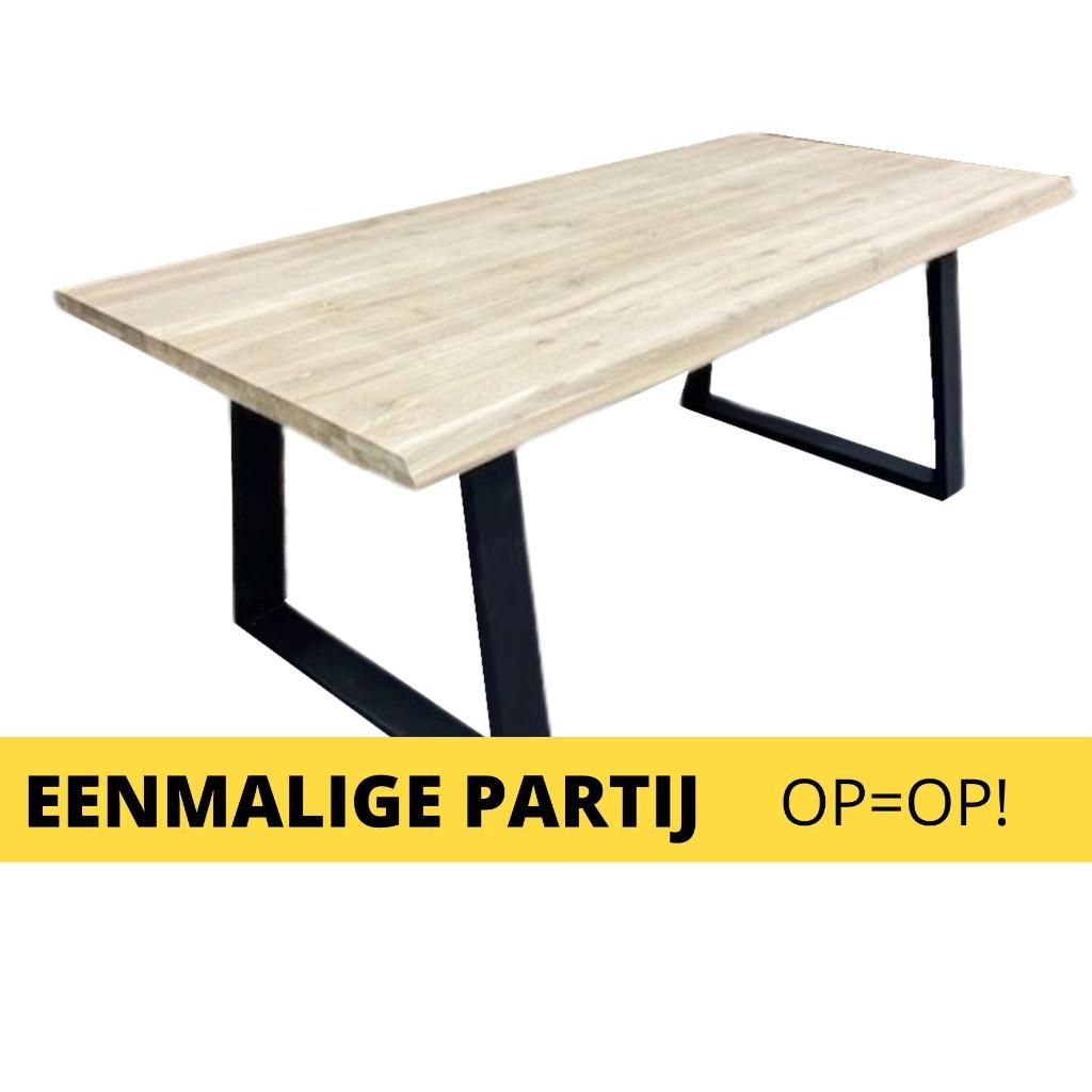 Eiken eettafel 200x100 cm | Massief eiken | eettafel | ACTIE, Ophalen, Eikenhout, 50 tot 100 cm, Vijf personen of meer