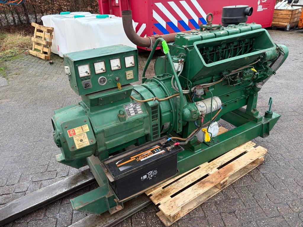 Lister Petter 60 kVa noodstroom aggregaat., Verzenden, Zo goed als nieuw, Dieselolie