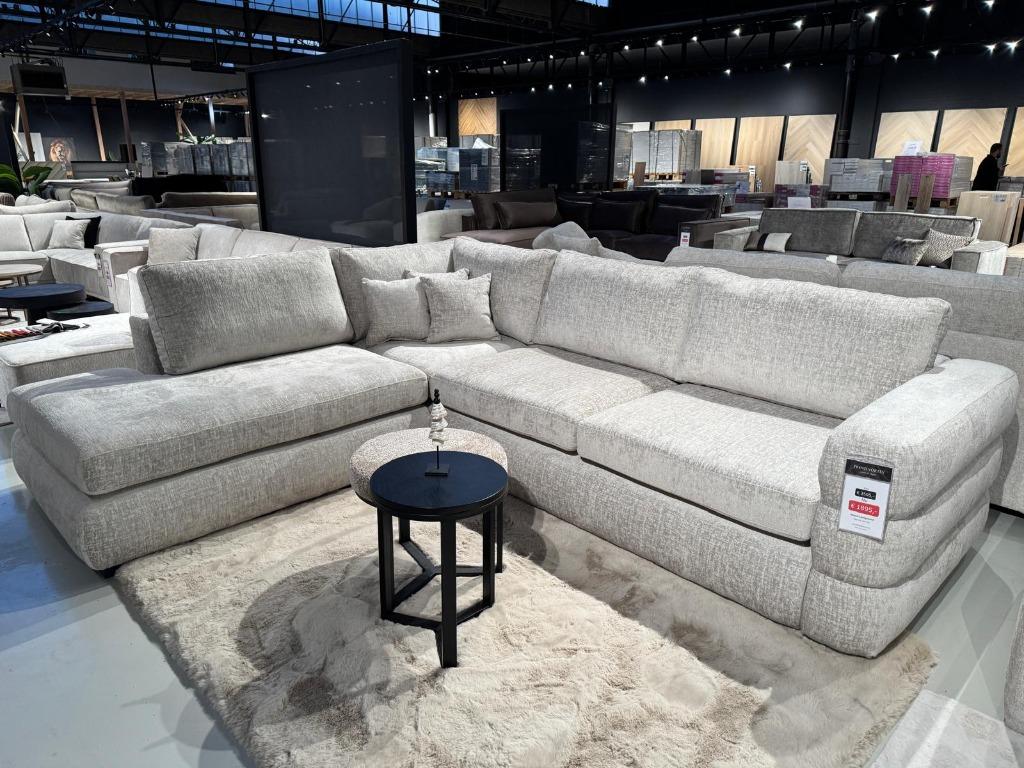 Voorraad Actie | Velvet bouclé Hoekbank | Showroom Utrecht