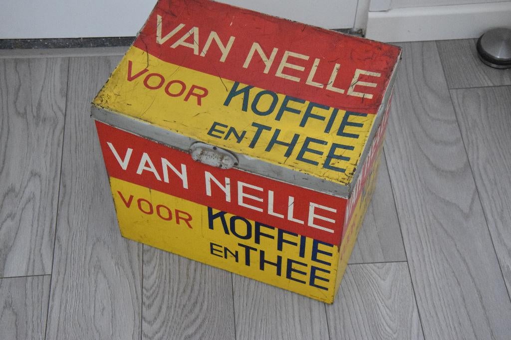 Groot Antiek Blik - Van Nelle Koffie en Thee, Verzamelen, Blikken, Ophalen of Verzenden, Gebruikt, Koffie, Van Nelle