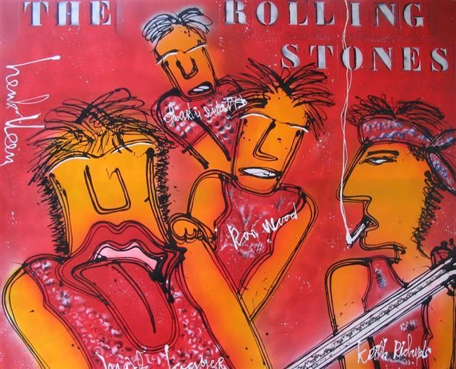 Schilderij Henk Veen - Rolling Stones, Ophalen