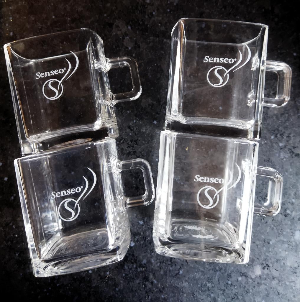 4 Senseo Glazen, Huis en Inrichting, Keuken | Servies, Glas of Glazen, Ophalen of Verzenden, Overige stijlen, Glas