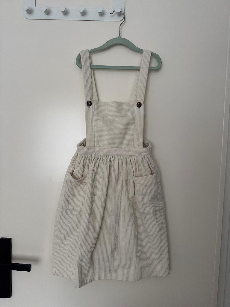 Petit Coral - Licht beige rib tuinjurk / jurkje voor kind, Meisje, Ophalen of Verzenden, Zo goed als nieuw, Jurk of Rok