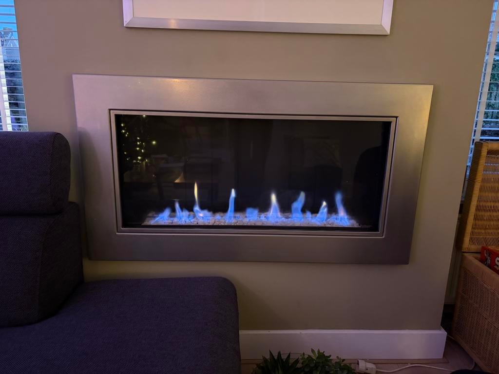 Gaskachel inbouw van Faber, model Relaxed Pebble, Ophalen, Gas, Zo goed als nieuw, Inbouw