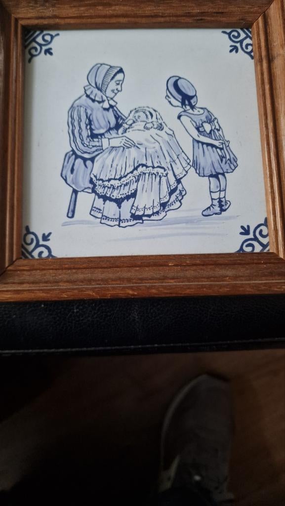 Mooi tegeltje Moeder kind en baby., Ophalen of Verzenden