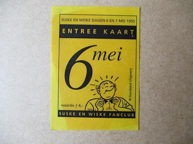 adv10370 suske en wiske entree kaart, Verzamelen, Ophalen, Suske en Wiske, Gebruikt, Overige typen