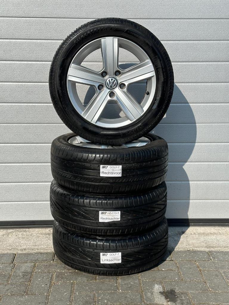 Volkswagen Golf 7 | zomerbanden | 205/55/R16, Ophalen, Gebruikt, 16 inch, Banden en Velgen