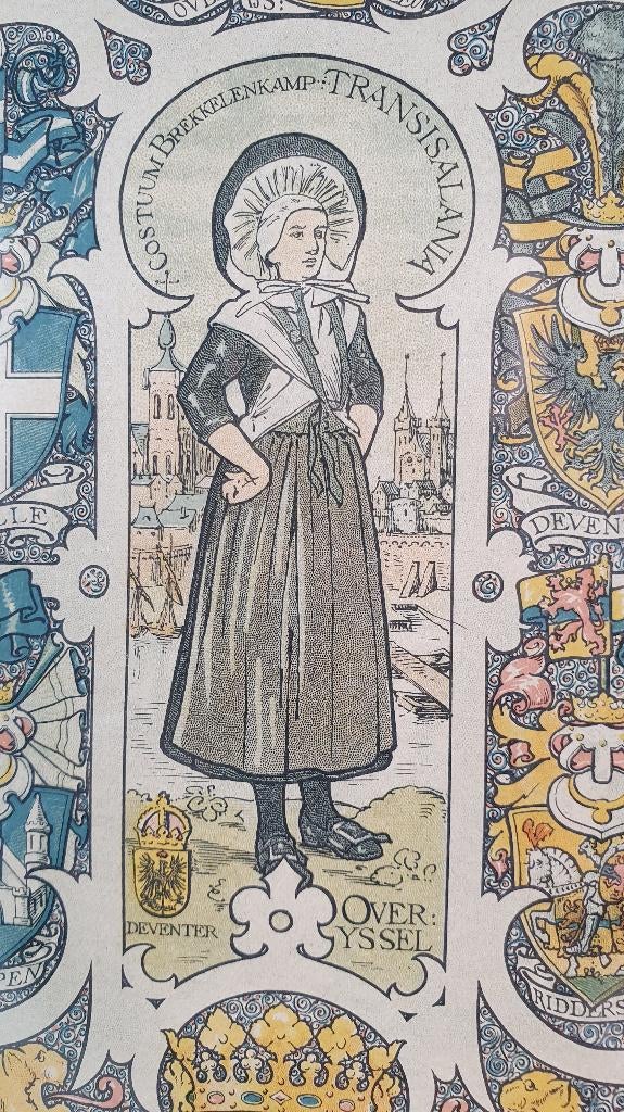 Antiek Chromolitho T. vd Laar Costuum Brekkelenkamp. S28, Ophalen of Verzenden