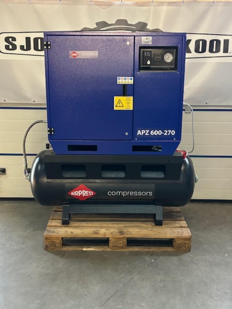 AIRPRESS APZ 600-270 5,5PK GELUIDGEDEMPTE COMPRESSOR, Nieuw, Geluidgedempt, 10 bar of meer, 100 liter of meer
