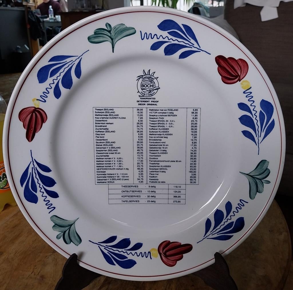 Boerenbont Boch Bord - Oude Prijslijst in Guldens, Ophalen of Verzenden
