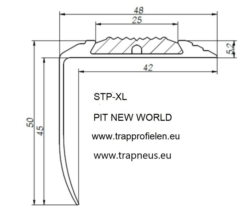 ALUMINIUM ANTISLIP TRAPPROFIEL STP-XL 50X48mm MET RUBBER 25, Overige materialen, Overige typen, Nieuw, Ophalen of Verzenden