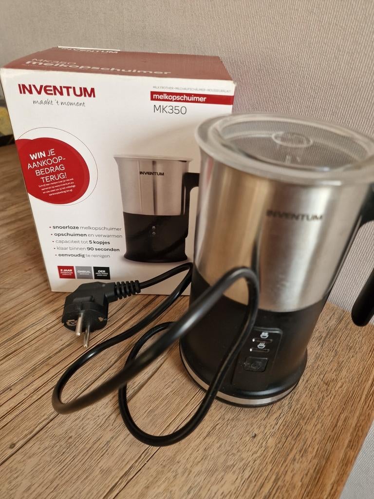 Inventum MK350 Elektrische Melkopschuimer, Witgoed en Apparatuur, Melkopschuimers, Zo goed als nieuw, Elektrische melkopschuimer