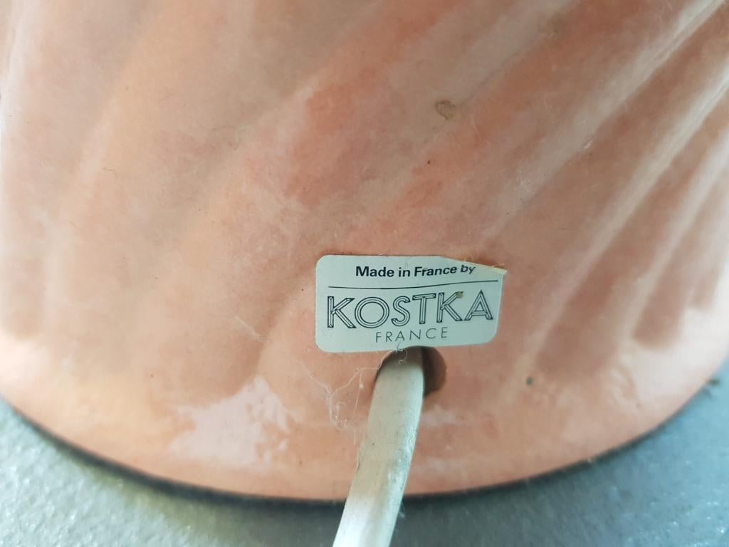 Vintage kostka tafellamp keramiek france ´80 pastel Roze, Huis en Inrichting, N, Overige materialen, Vintage, Ophalen of Verzenden