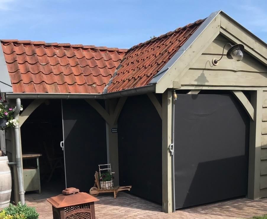 Tectake Windscherm dubbel, Ophalen, Uittrekbaar, Gebruikt