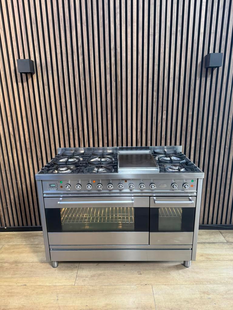 Luxe Rvs Boretti Fornuis 7-pits 120 cm (Gratis bezorgen), 60 cm of meer, Ophalen of Verzenden, Zo goed als nieuw, Gas