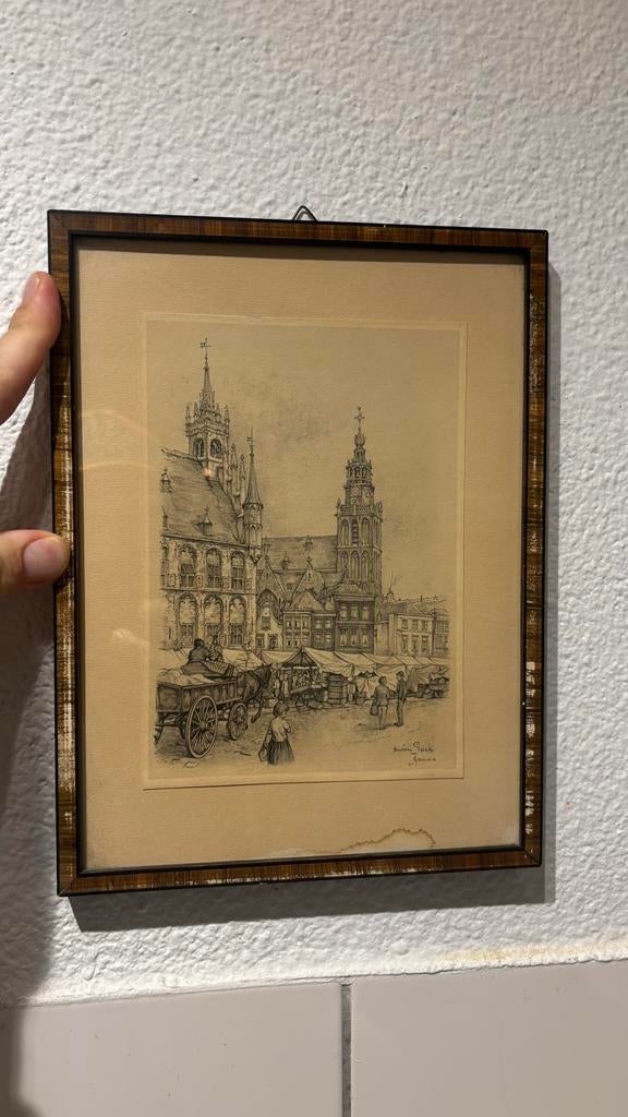 Anton Pieck Prenten Gouda & Amersfoort, Antiek en Kunst, Ophalen