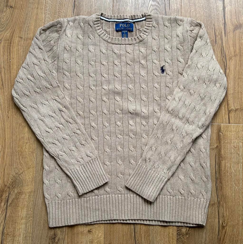 Trui Ralph Lauren cable-knit cotton camel, Ophalen of Verzenden, Zo goed als nieuw, Maat 158