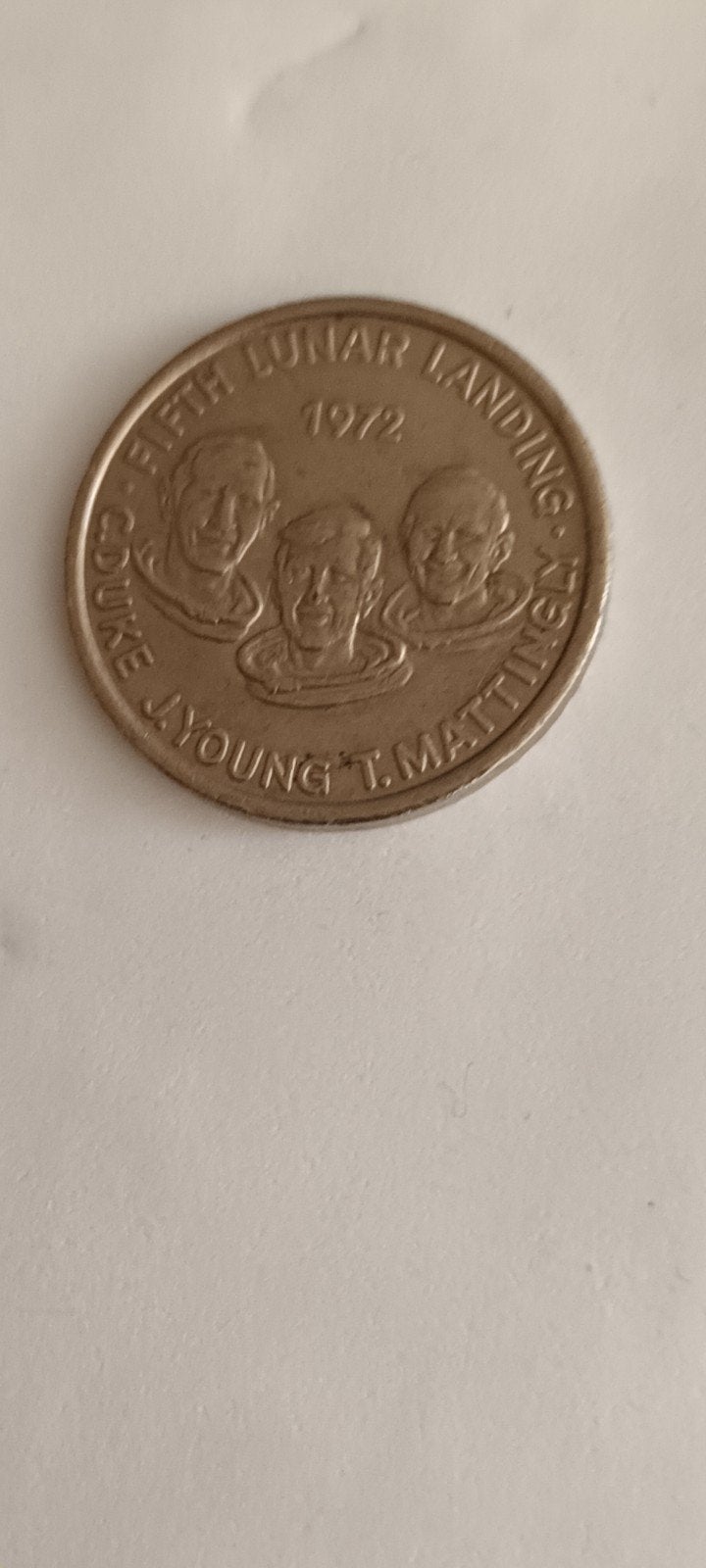 Apollo 16 Vijfde Maanlanding 1972 Herdenkingsmunt, Ophalen of Verzenden, Losse munt