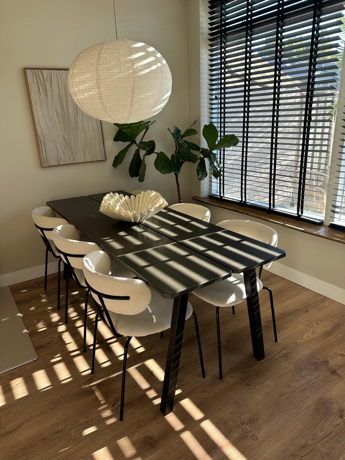 Complete eethoek met 6 stoelen, Huis en Inrichting, Ophalen, Zo goed als nieuw, 6 tot 8 stoelen