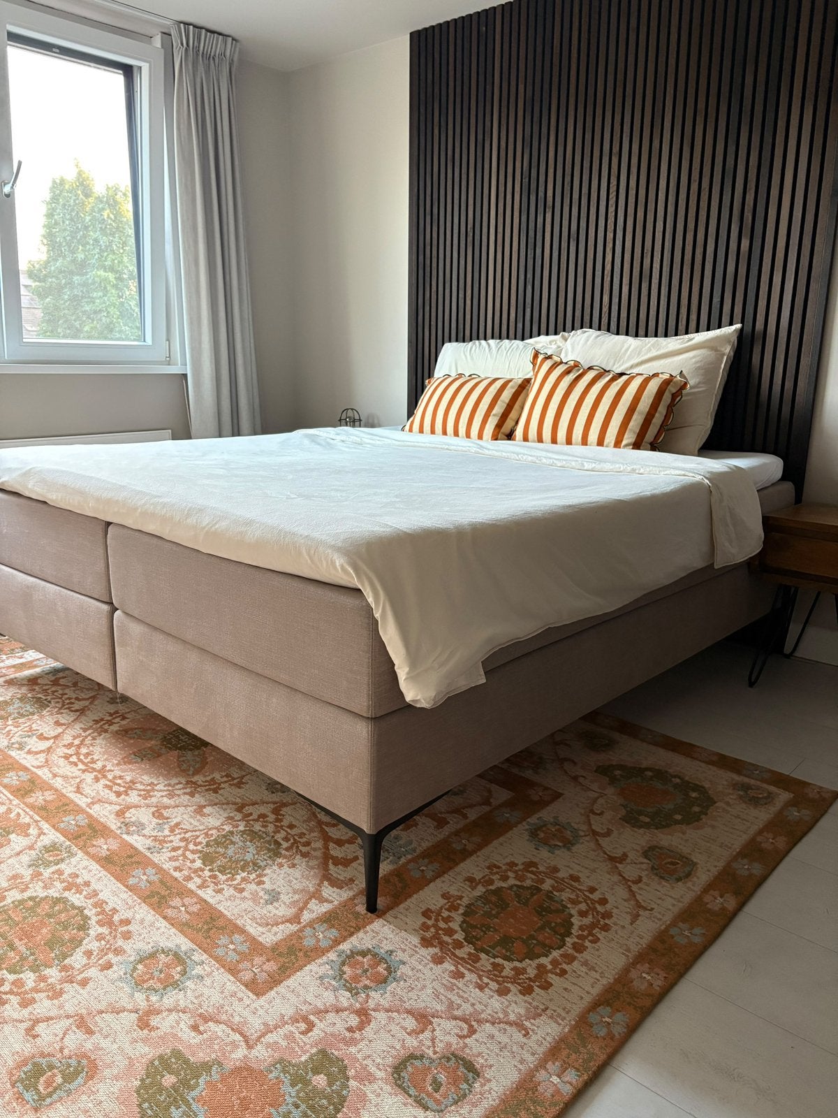 Cinderella Boxspring 180x200 met medium matras en topper, Ophalen, Tweepersoons, Zo goed als nieuw, 180 cm