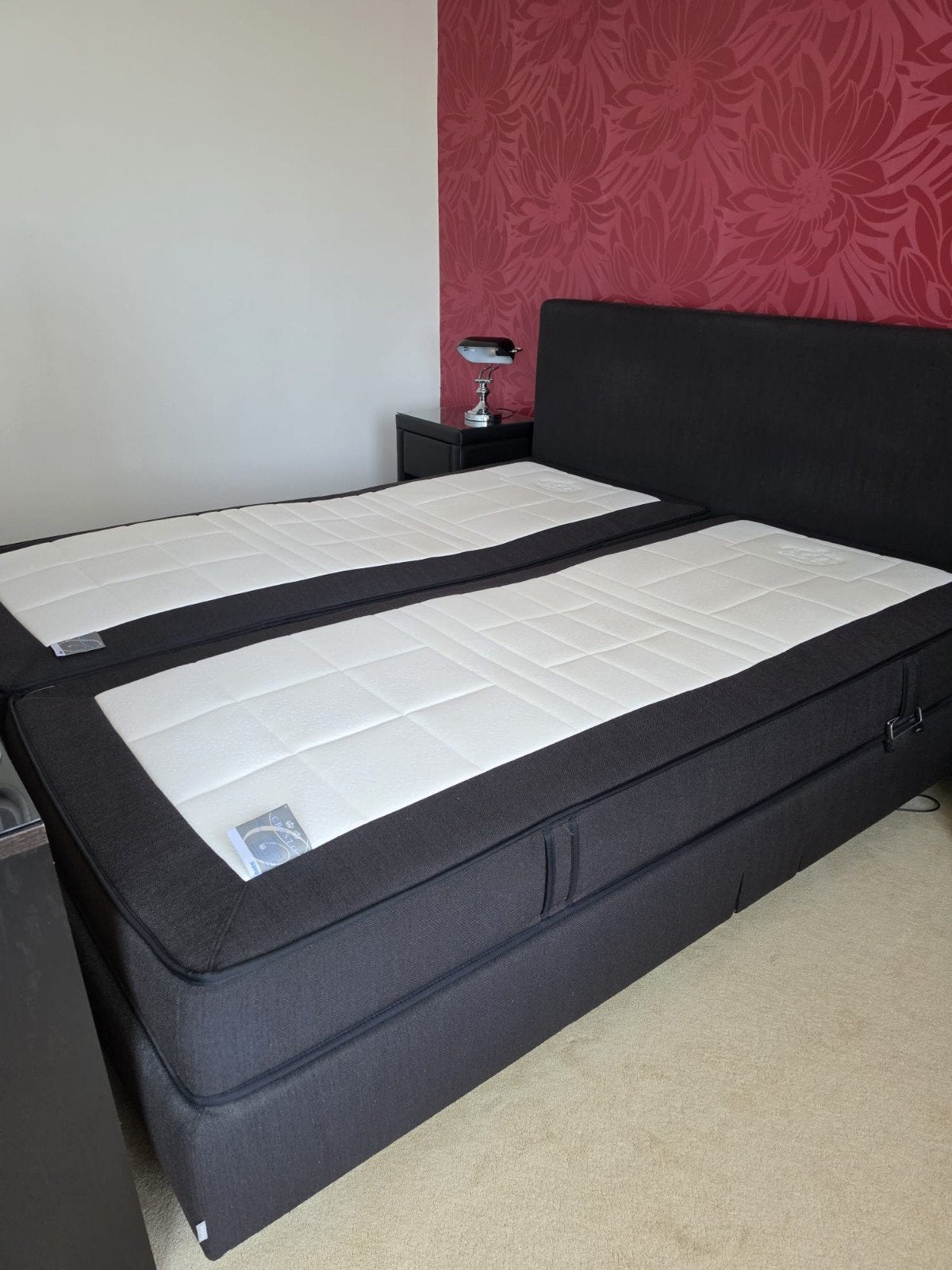Auping Boxspring 180x210 cm antraciet, Ophalen, Gebruikt, 210 cm, Tweepersoons